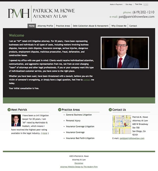 Law Firm Website Design for Patrick M. Howe