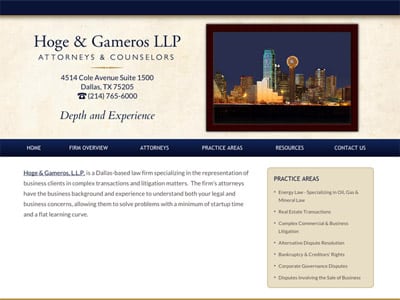 Law Firm Website design for Hoge & Gameros LLP