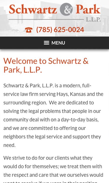 Responsive Mobile Attorney Website for Schwartz & Park, L.L.P.