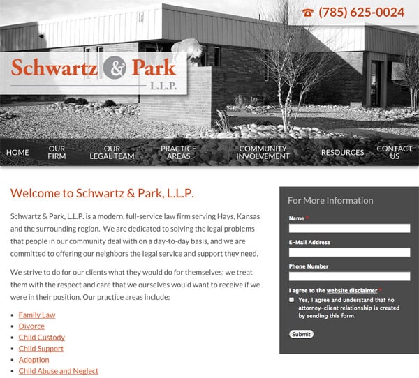 Mobile Friendly Law Firm Webiste for Schwartz & Park, L.L.P.