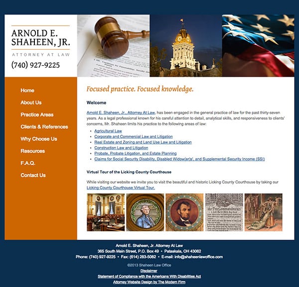 Law Firm Website Design for Arnold E. Shaheen, Jr. Attorney at Law