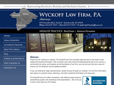 Law Firm Website design for Wyckoff Law Firm, P.A.