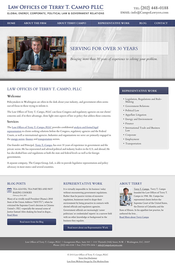 Law Firm Website Design for Law Offices of Terry T. Campo PLLC