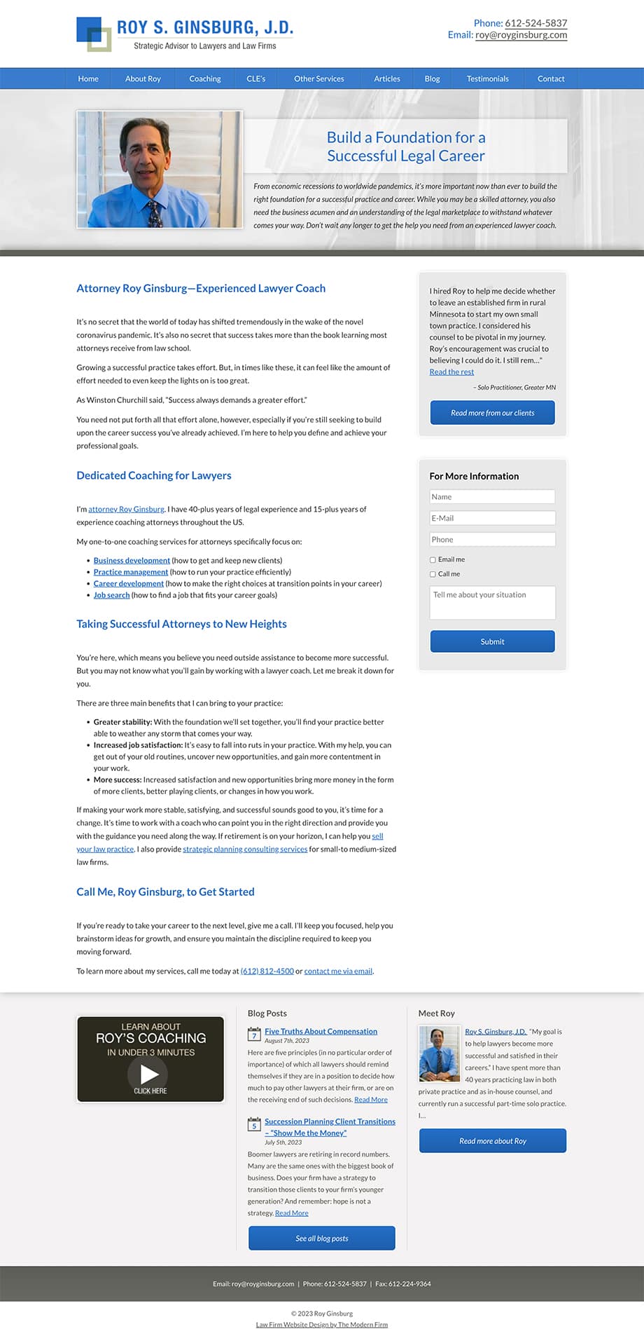 Law Firm Website Design for Roy S. Ginsburg, J.D.