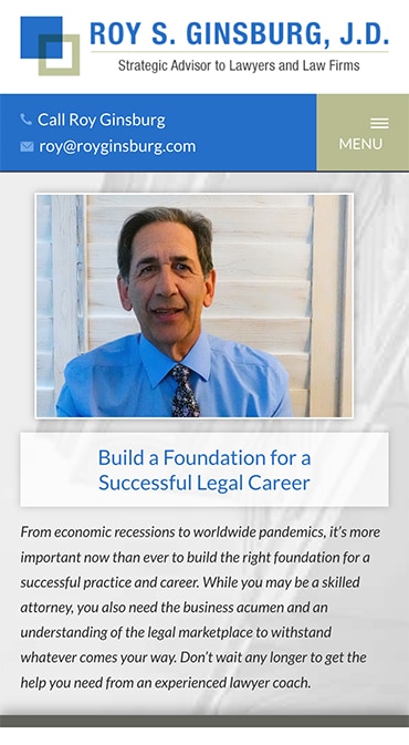 Responsive Mobile Attorney Website for Roy S. Ginsburg, J.D.