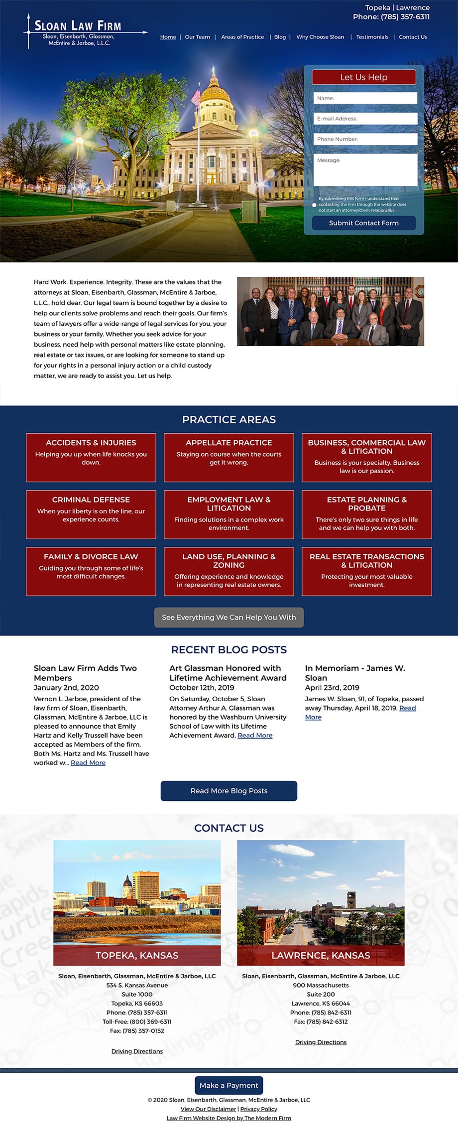 Law Firm Website Design for Sloan, Eisenbarth, Glassman, McEntire & Jarboe, L.L.C.