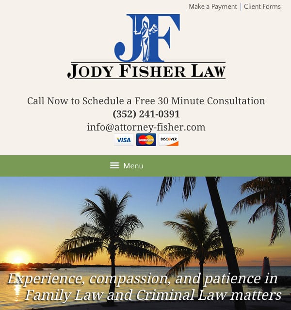 Mobile Friendly Law Firm Webiste for Law Office of Jody L. Fisher