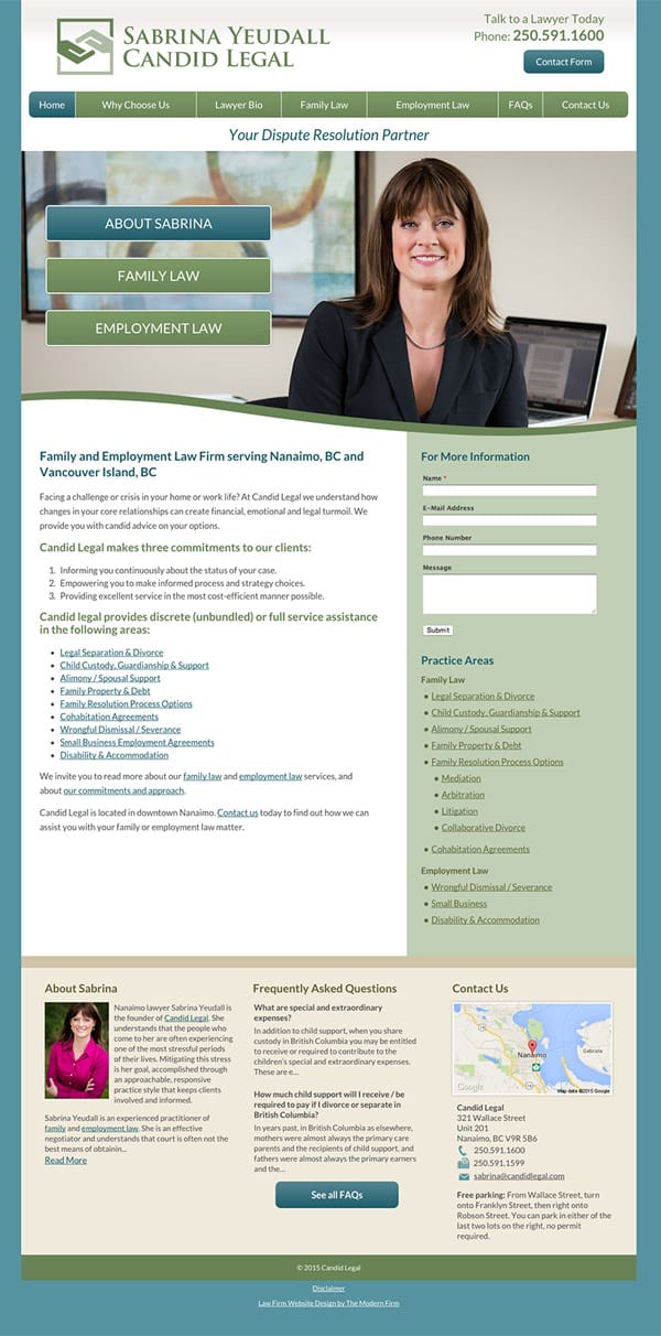 Law Firm Website Design for Candid Legal