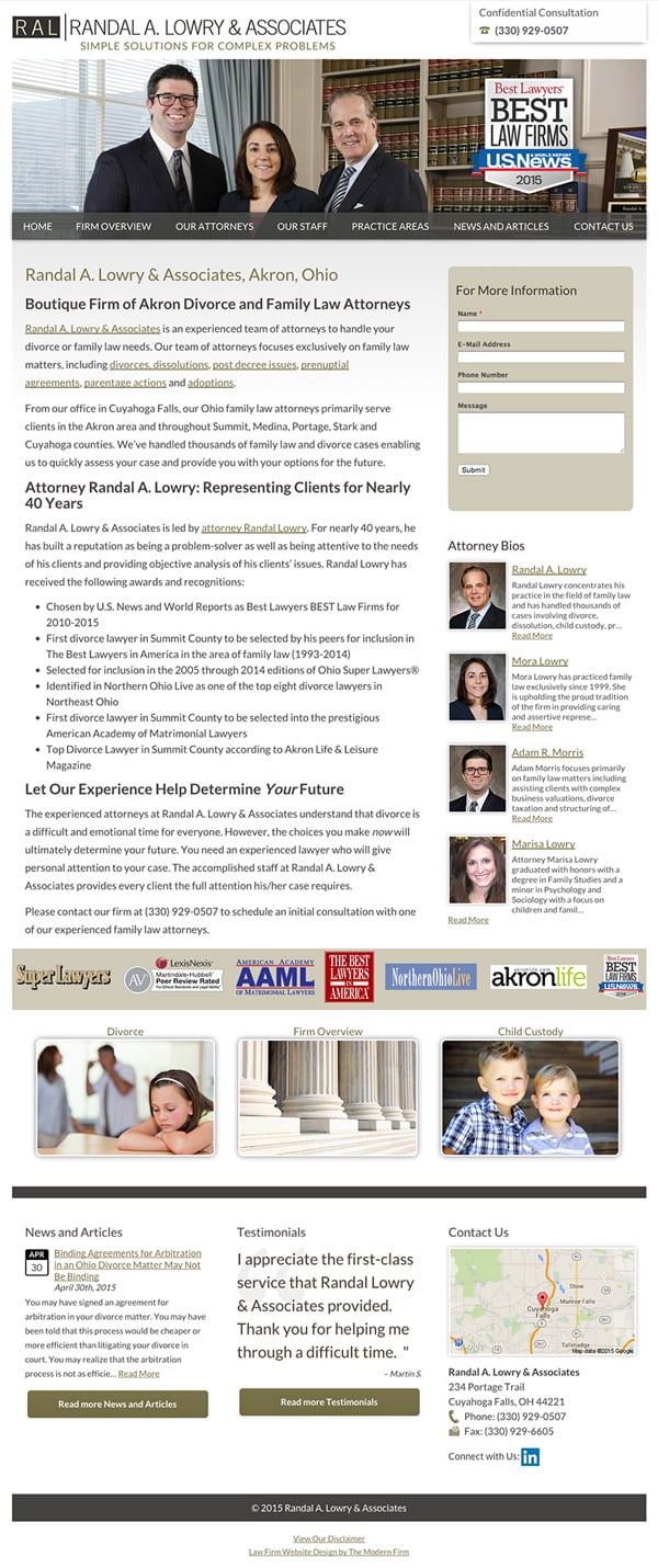 Law Firm Website Design for Randal A. Lowry & Associates