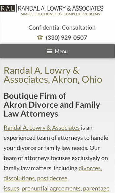 Responsive Mobile Attorney Website for Randal A. Lowry & Associates