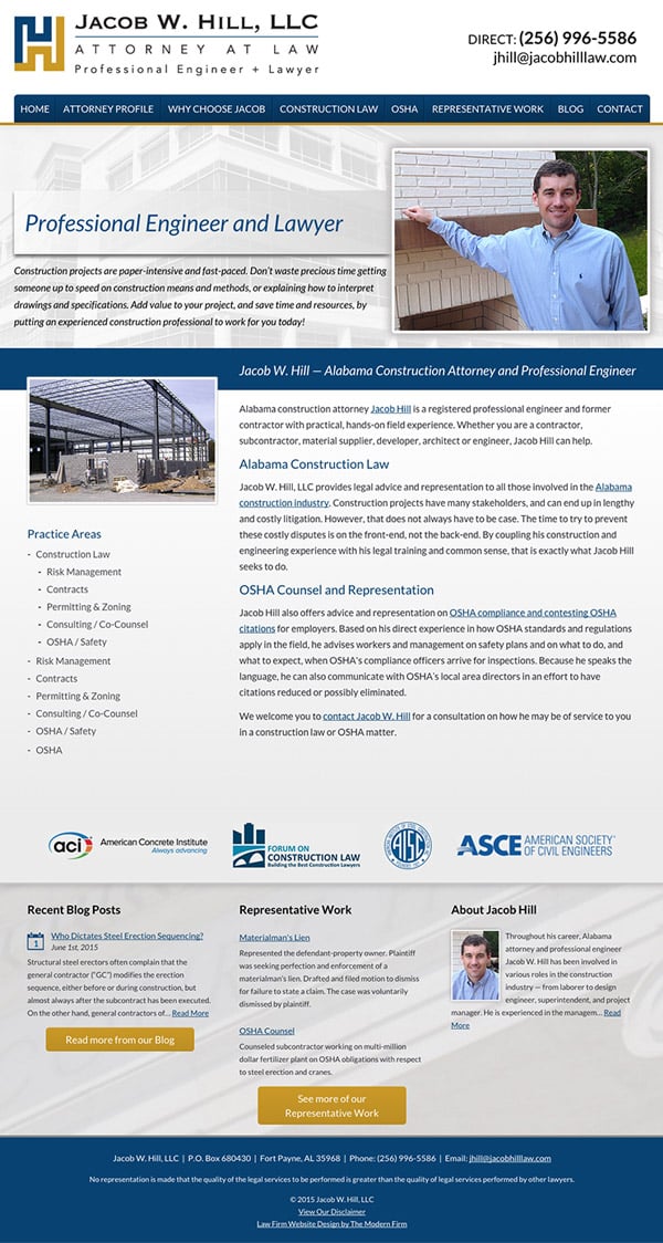 Law Firm Website Design for Jacob W. Hill, LLC