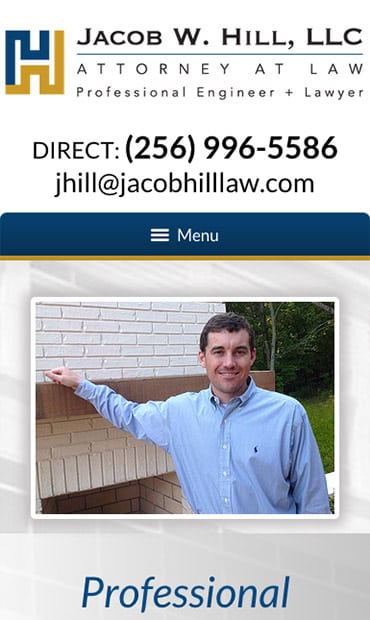 Responsive Mobile Attorney Website for Jacob W. Hill, LLC