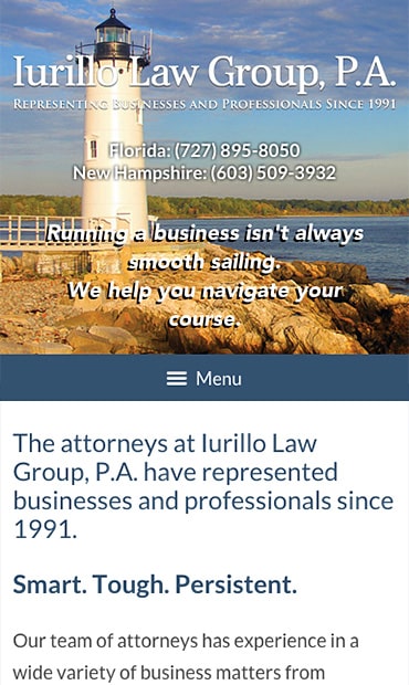 Responsive Mobile Attorney Website for Iurillo Law Group, P.A.