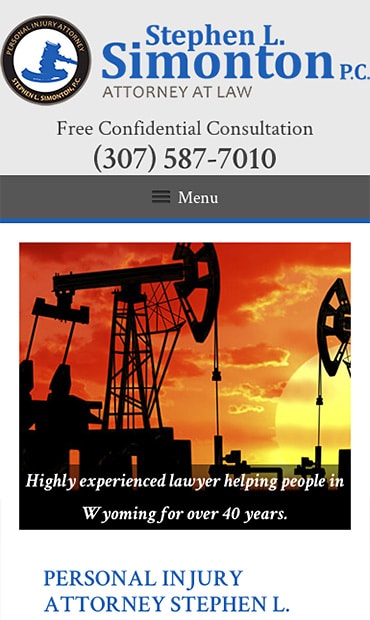 Responsive Mobile Attorney Website for Stephen L. Simonton P.C.