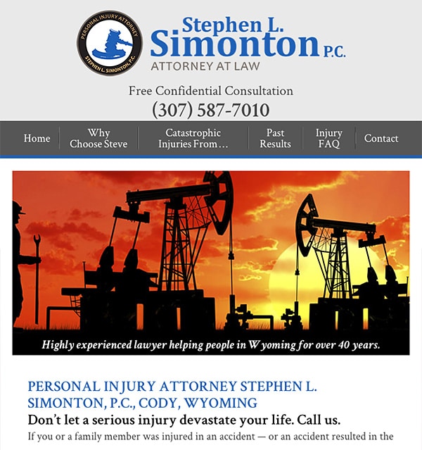 Mobile Friendly Law Firm Webiste for Stephen L. Simonton P.C.