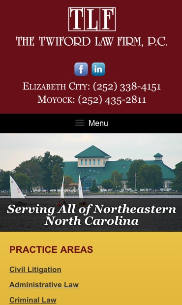 Responsive Mobile Attorney Website for The Twiford Law Firm, P.C.