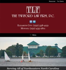 Tablet-Friendly North Carolina Law Firm Website Design twiford-law-tablet
