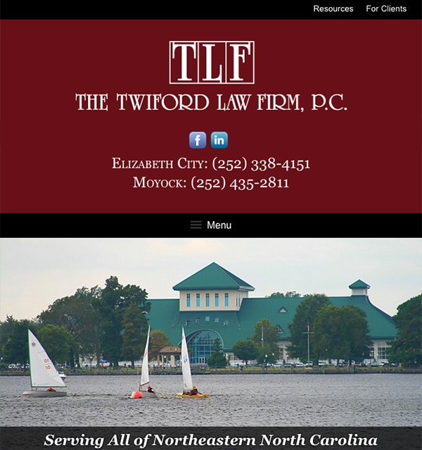 Mobile Friendly Law Firm Webiste for The Twiford Law Firm, P.C.