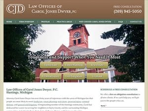 Website for Hastings Michigan Solo Attorney