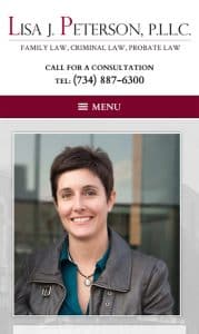 Ann Arbor Solo Attorney Website Design for Mobile Phone
