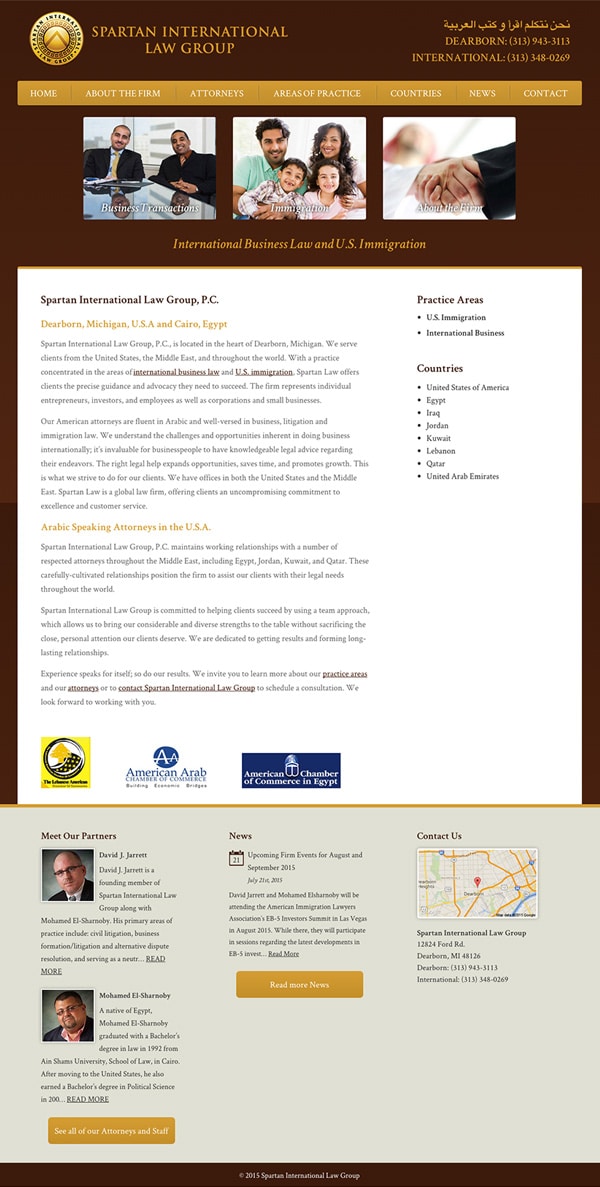 Law Firm Website Design for Spartan International Law Group