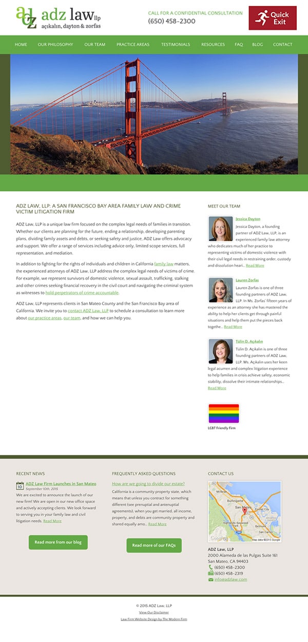 Law Firm Website Design for ADZ Law, LLP