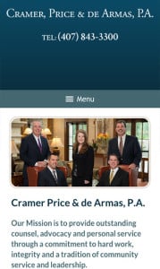 Orlando Florida Law Firm Website for Cell Phone Orlando Florida Law Firm Website for Cell Phone