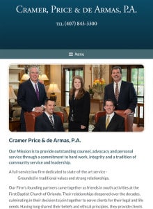 Orlando Florida Law Firm Website for iPad
