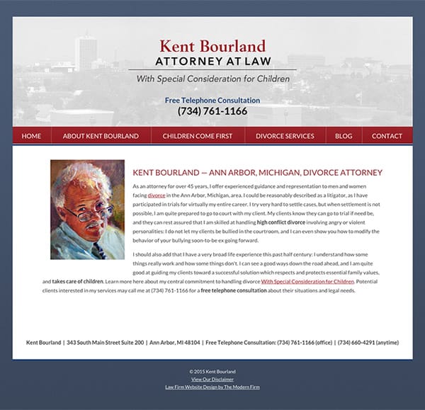 Law Firm Website Design for Kent Bourland