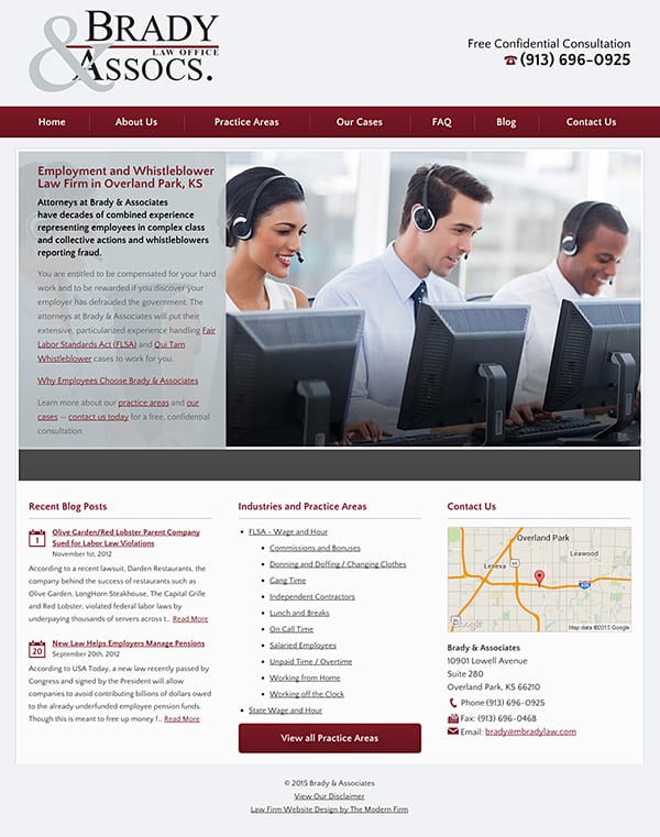 Law Firm Website Design for Brady & Associates