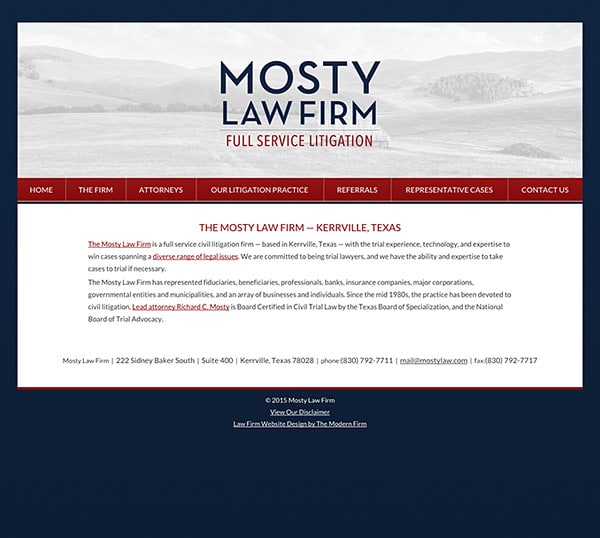 Law Firm Website Design for Mosty Law Firm