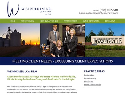 Law Firm Website design for Weinheimer Law Firm, PC