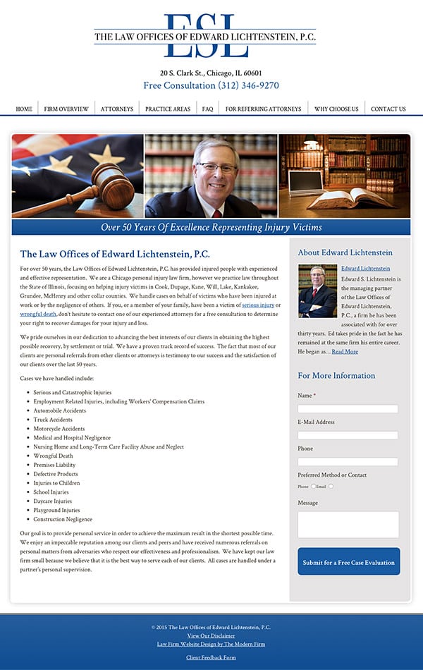 Law Firm Website Design for The Law Offices of Edward Lichtenstein, P.C.