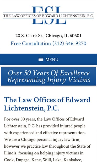 Responsive Mobile Attorney Website for The Law Offices of Edward Lichtenstein, P.C.