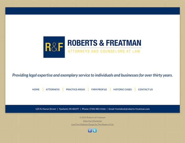 Law Firm Website Design for Roberts & Freatman