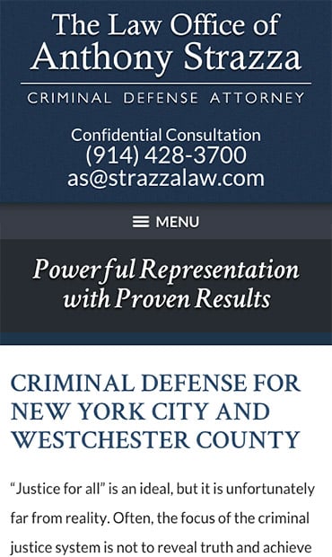 Responsive Mobile Attorney Website for The Law Office of Anthony Strazza