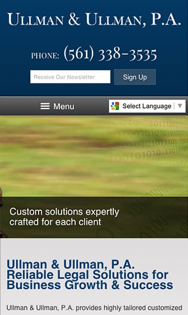 Responsive Mobile Attorney Website for Ullman & Ullman, P.A.