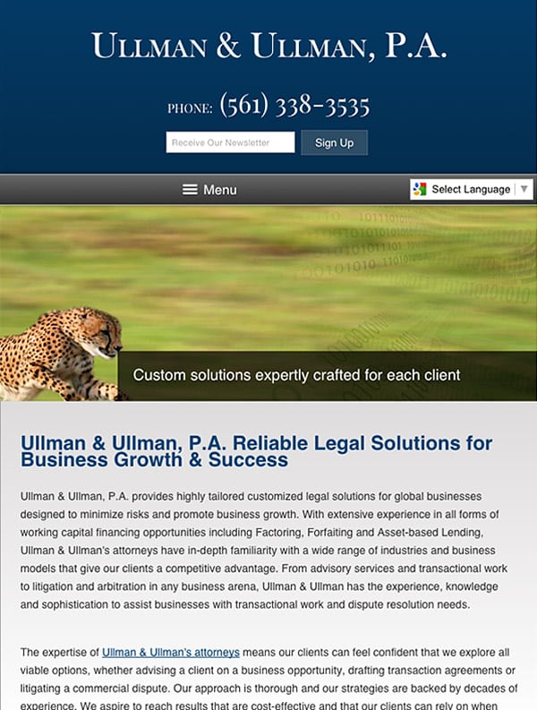 Mobile Friendly Law Firm Webiste for Ullman & Ullman, P.A.