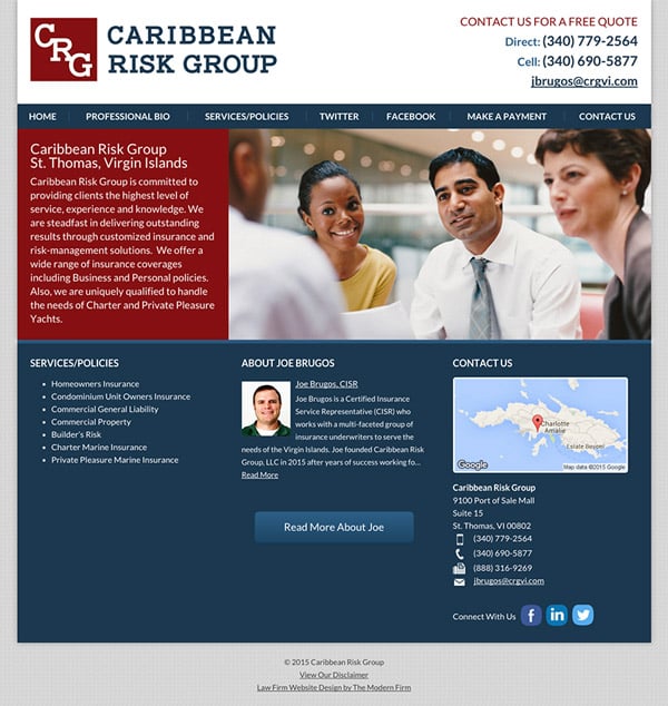 Law Firm Website Design for Caribbean Risk Group