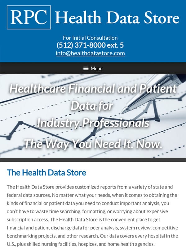 Mobile Friendly Law Firm Webiste for RPC Health Data Store