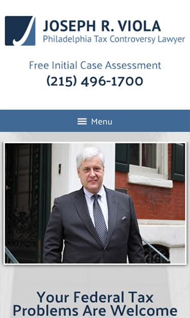 Responsive Mobile Attorney Website for Joseph R. Viola