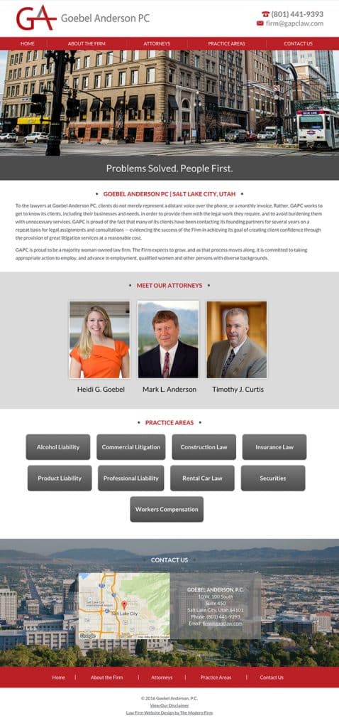 Salt Lake City Law Firm Website Design