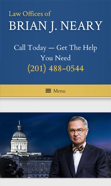 Responsive Mobile Attorney Website for Law Offices of Brian J. Neary