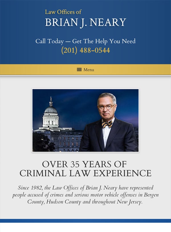 Mobile Friendly Law Firm Webiste for Law Offices of Brian J. Neary