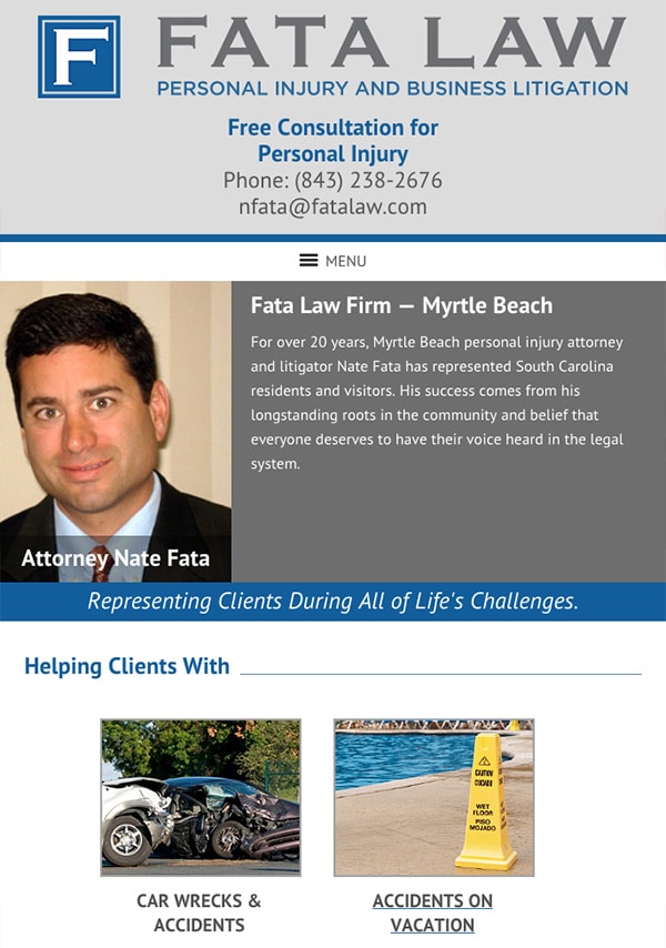 Mobile Friendly Law Firm Webiste for Fata Law Firm