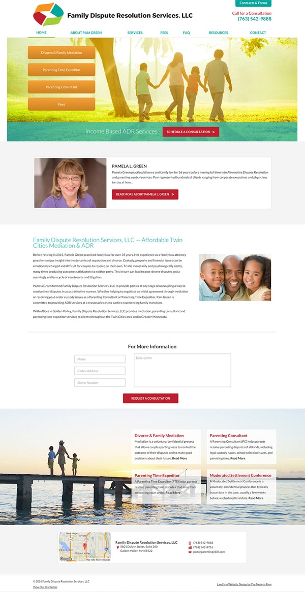 Law Firm Website Design for Family Dispute Resolution Services, LLC
