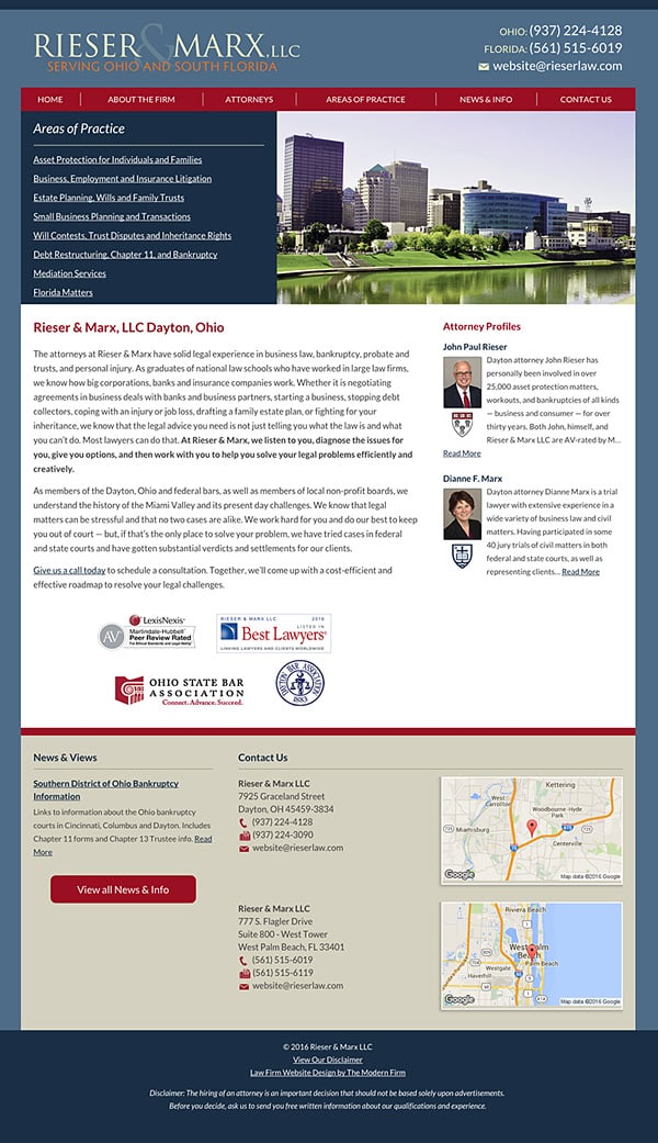 Law Firm Website Design for Rieser & Marx, LLC