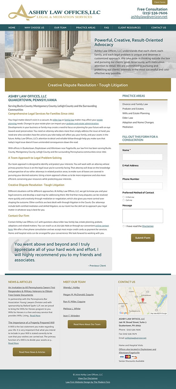 Law Firm Website Design for Ashby Law Offices, LLC