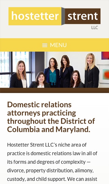 Responsive Mobile Attorney Website for Hostetter Strent LLC