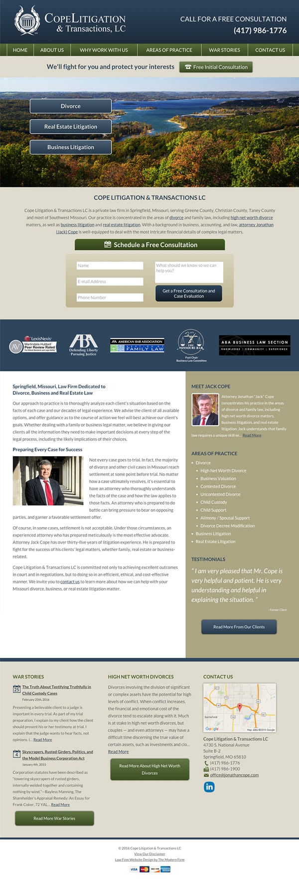 Law Firm Website Design for Cope Litigation & Transactions, LC